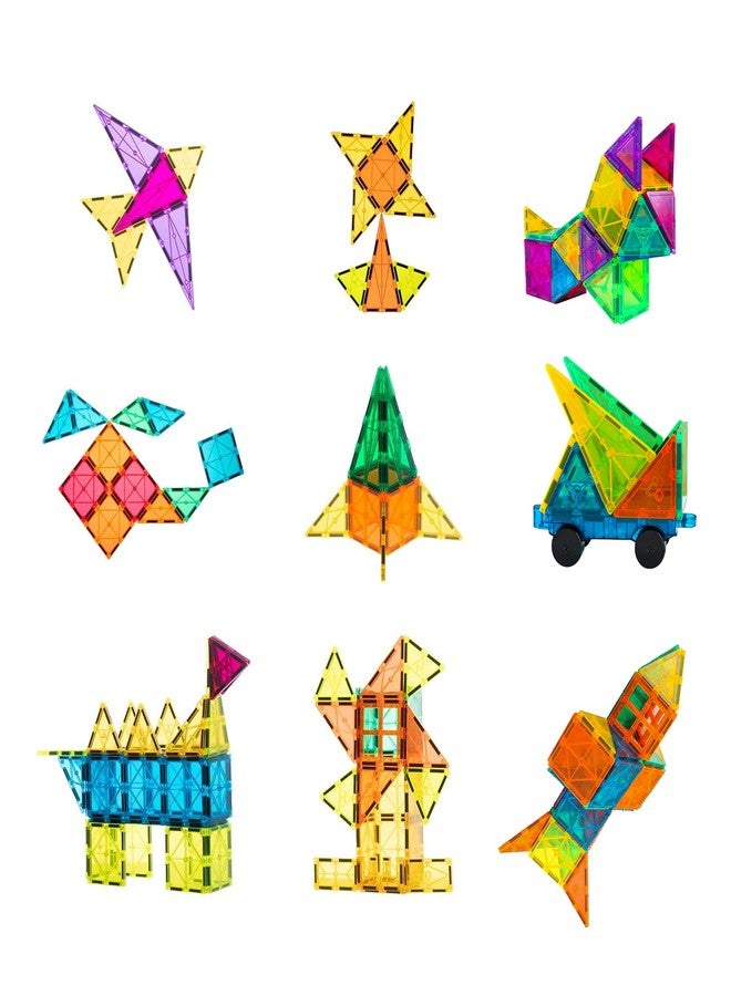 Bmag 100PCS Magnet Building Blocks with 2 Cars for Kids, Magnetic Tiles Stacking Building Set for Boys Girls, STEM Preschool Educational Learning Construction Toy - Image 5